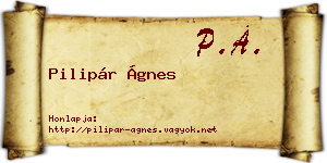 Pilipár Ágnes névjegykártya